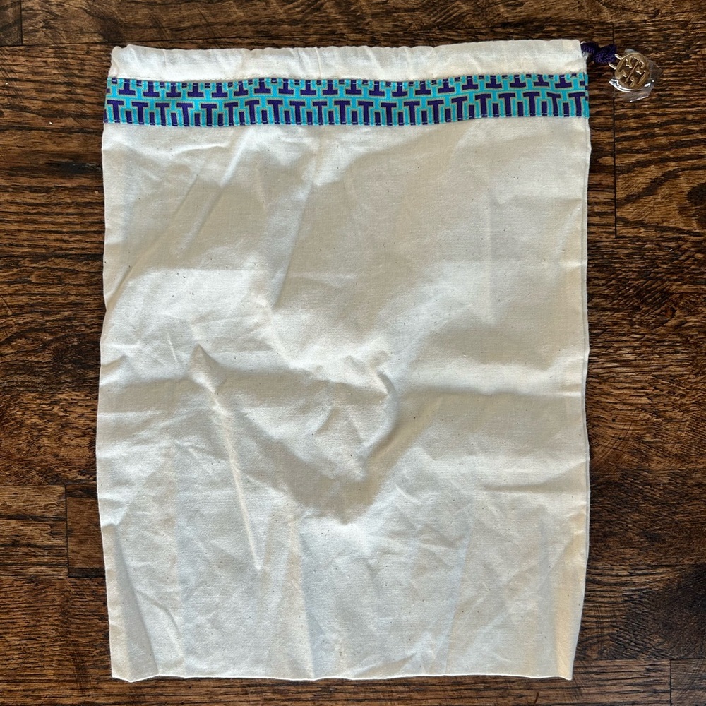 NWT Tory Burch Dust Bag Purse Shoe Travel Storage 15"× 12" Drawstring Logo